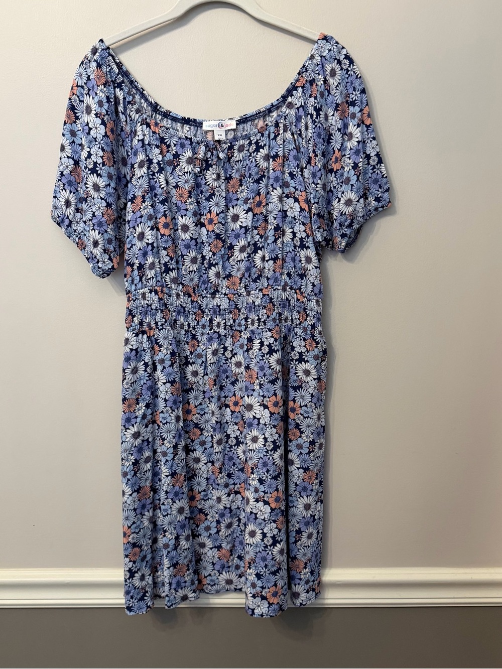 Floral Blue Daisy Smocked Waist Tween’s Dress